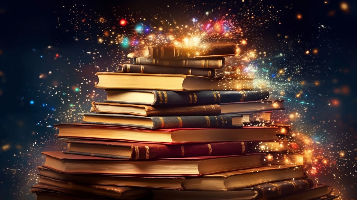 pile of magical books